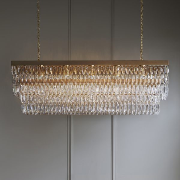 Clear Crystal Shallow Chandelier - Tigermoth Lighting