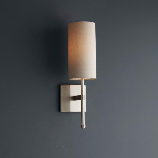 Reduced Depth Single Stem Wall Light with Silk - Tigermoth Lighting