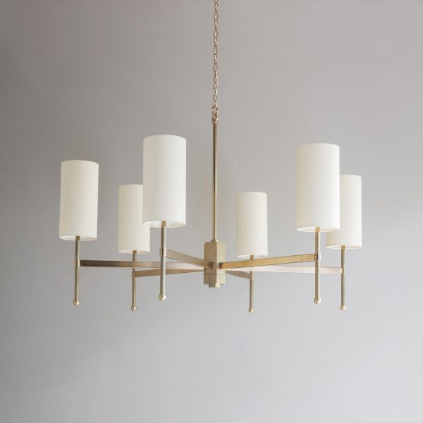 Large Stem Chandelier with Silk - Tigermoth Lighting