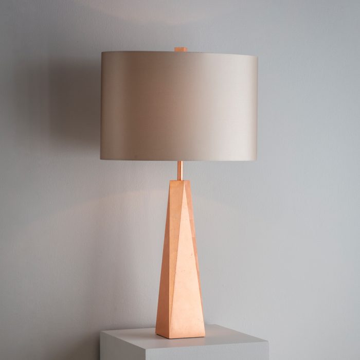 Surface Table Lamp In Gold Tigermoth, Oyster Table Lamp